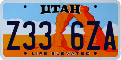 UT license plate Z336ZA