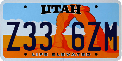 UT license plate Z336ZM