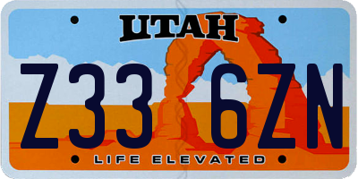 UT license plate Z336ZN