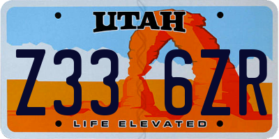 UT license plate Z336ZR