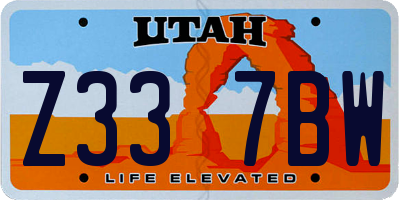 UT license plate Z337BW