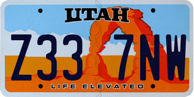 UT license plate Z337NW