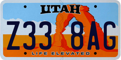 UT license plate Z338AG