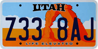 UT license plate Z338AJ
