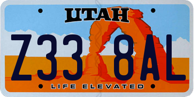 UT license plate Z338AL