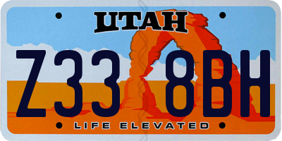 UT license plate Z338BH
