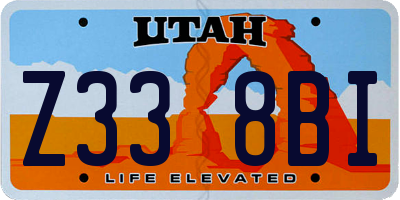 UT license plate Z338BI