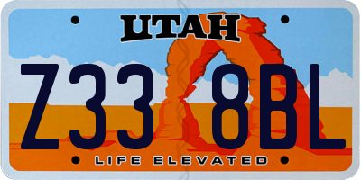 UT license plate Z338BL