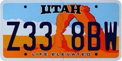 UT license plate Z338BW