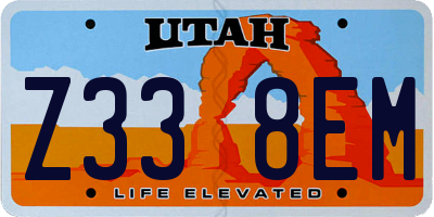 UT license plate Z338EM