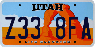 UT license plate Z338FA