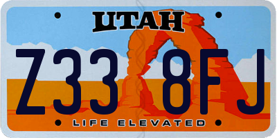 UT license plate Z338FJ