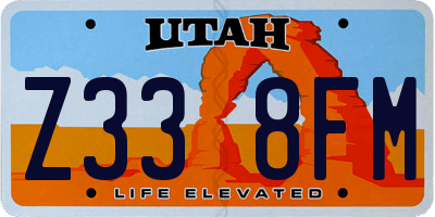 UT license plate Z338FM
