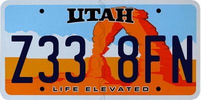 UT license plate Z338FN