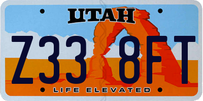 UT license plate Z338FT