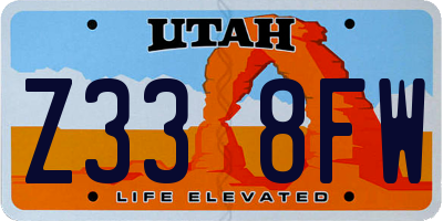 UT license plate Z338FW