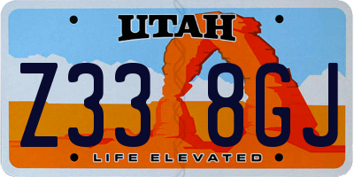 UT license plate Z338GJ