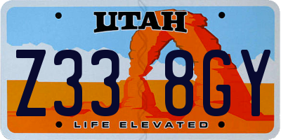 UT license plate Z338GY