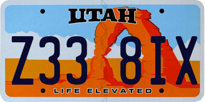 UT license plate Z338IX