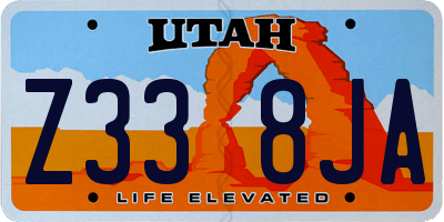 UT license plate Z338JA