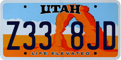 UT license plate Z338JD