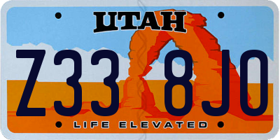 UT license plate Z338JO