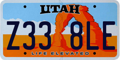 UT license plate Z338LE