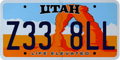 UT license plate Z338LL