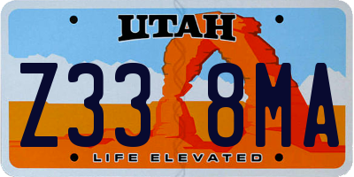 UT license plate Z338MA