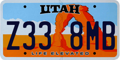 UT license plate Z338MB