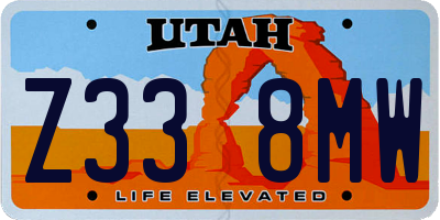 UT license plate Z338MW