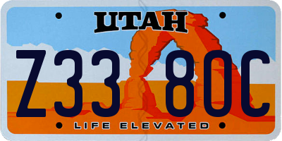 UT license plate Z338OC