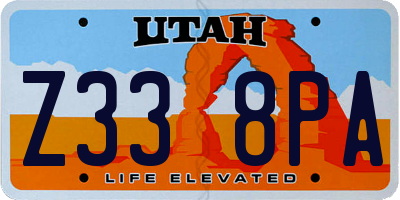 UT license plate Z338PA