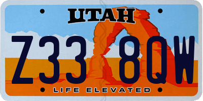 UT license plate Z338QW