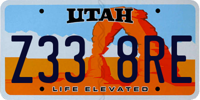 UT license plate Z338RE