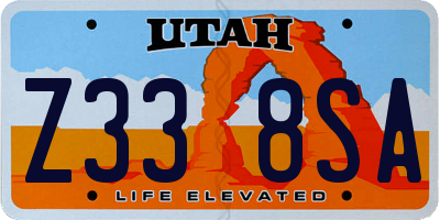UT license plate Z338SA