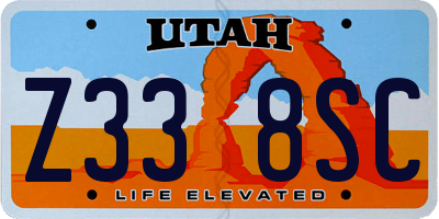 UT license plate Z338SC