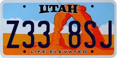 UT license plate Z338SJ