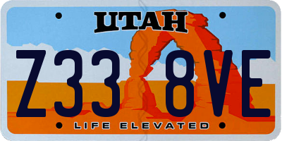 UT license plate Z338VE