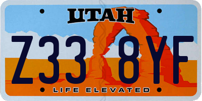 UT license plate Z338YF