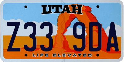 UT license plate Z339DA
