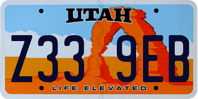 UT license plate Z339EB