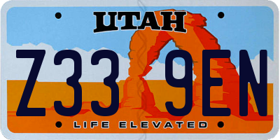 UT license plate Z339EN