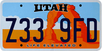 UT license plate Z339FD