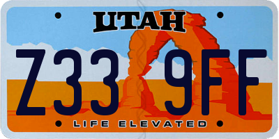 UT license plate Z339FF
