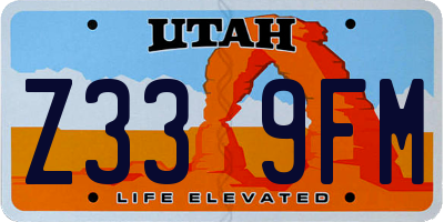 UT license plate Z339FM