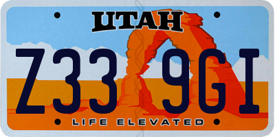 UT license plate Z339GI