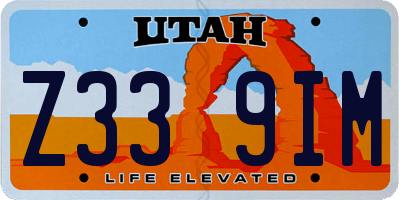 UT license plate Z339IM