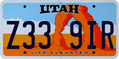UT license plate Z339IR