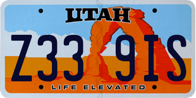 UT license plate Z339IS